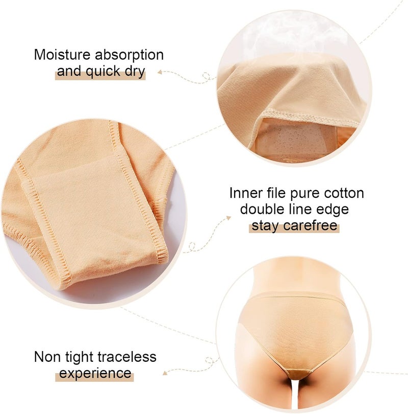 Sanstrong 3 Packs Dance Underwear High Cut Ballets Nude Dance Briefs Seamless Tan Gymnastic Underwear Short Pants For Women and Girls - Image 2